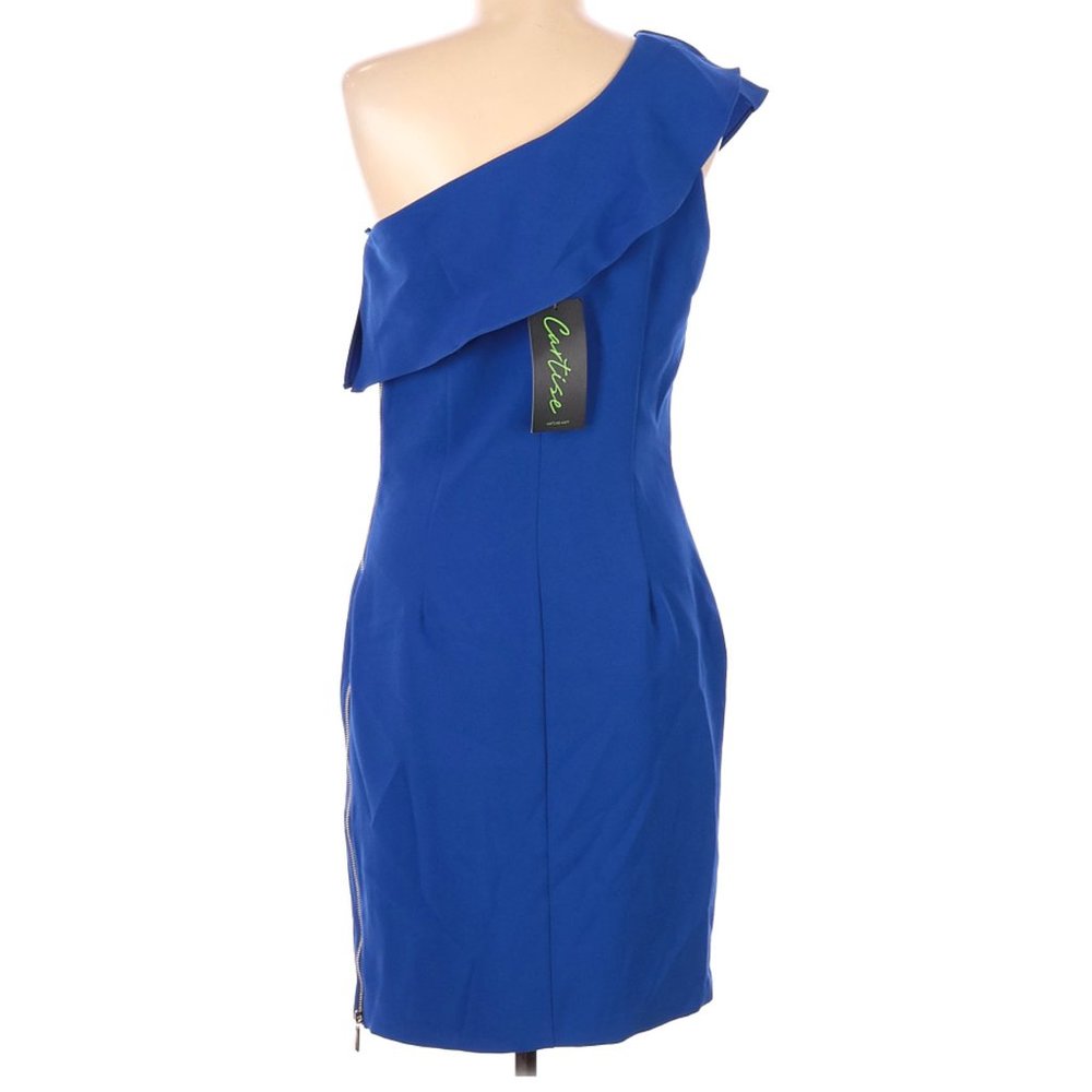 NWT Cartise One-Shoulder Royal Blue Cocktail Dress | Size 6 - Picture 3 of 10